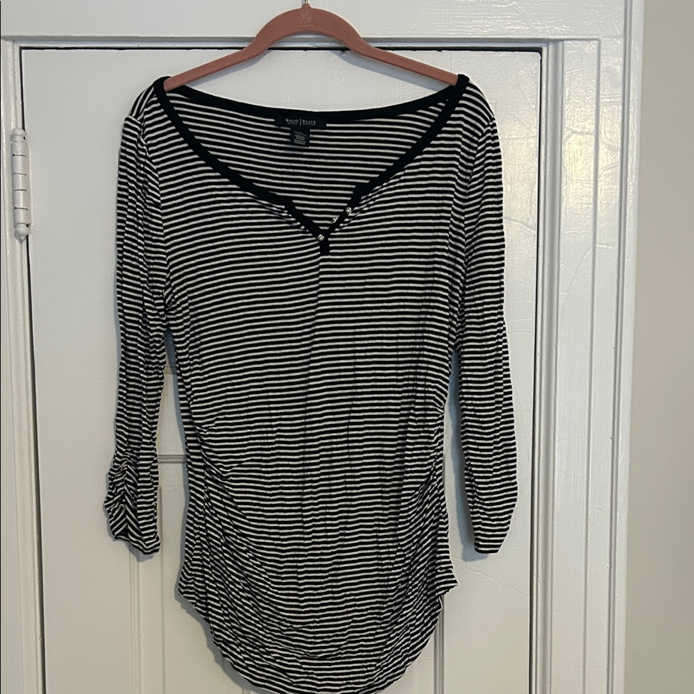 White House Black Market Striped Maternity 3/4 Sleeve